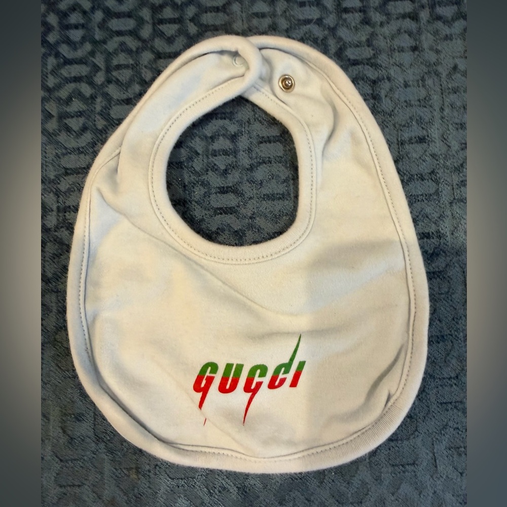 Gucci Baby Bib with Red and Green Logo